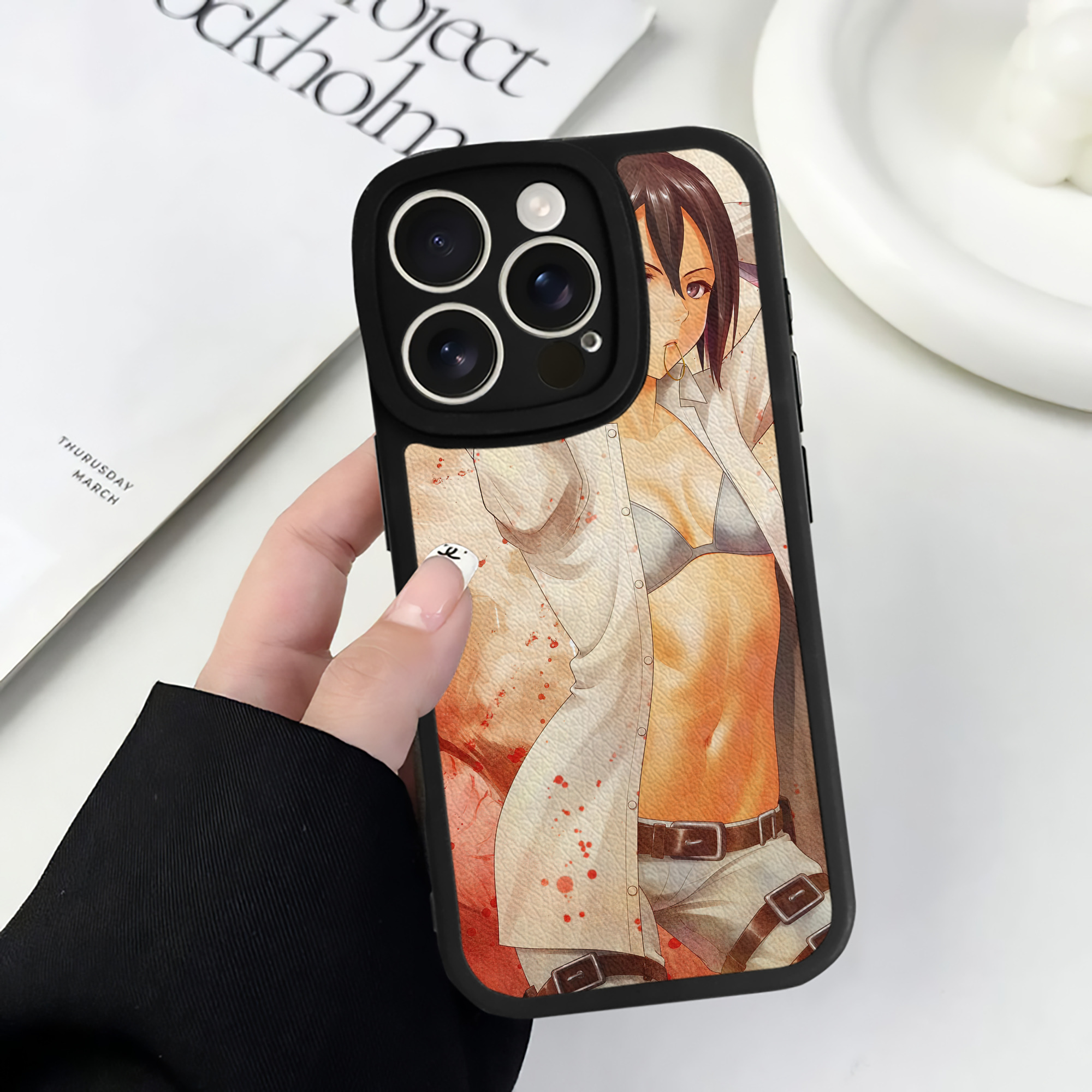 （画像用） 進撃の巨人 Attack on Titan 【iPhone 16シリーズ対応】シリコンスマホケース（レザー調） 材質：シリコン